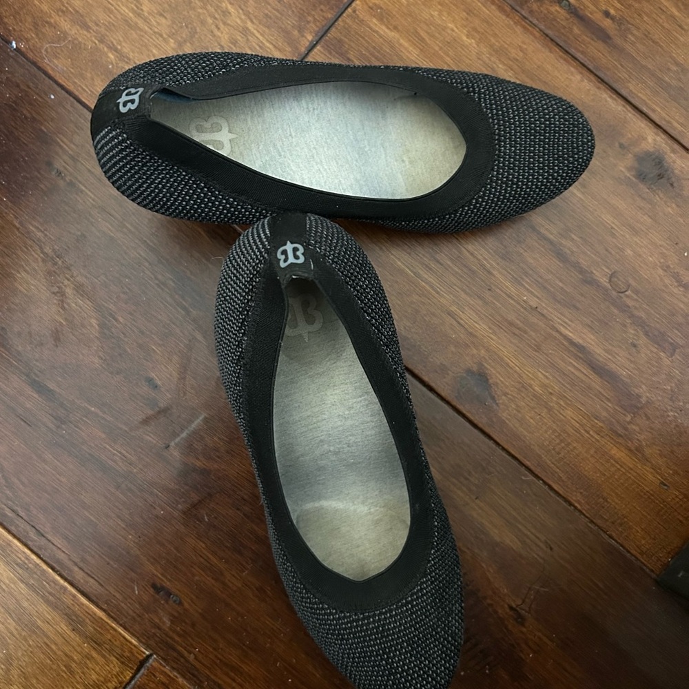 Women's Black Knit Flats